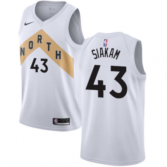 Men's Nike Toronto Raptors #43 Pascal Siakam Swingman White NBA Jersey - City Edition - Ujersey