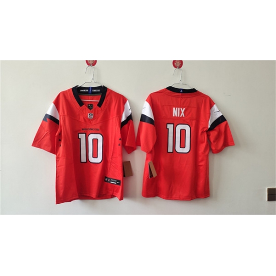 Women's Denver Broncos #10 Bo Nix Orange 2024 F.U.S.E. Alternate Stitched Jersey(Run Small) - Ujersey