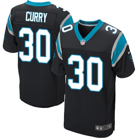 Men's Nike Carolina Panthers #30 Stephen Curry Elite Black Team Color NFL Jersey - Ujersey