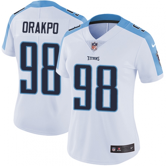 Women's Nike Tennessee Titans #98 Brian Orakpo White Vapor Untouchable Limited Player NFL Jersey - Ujersey
