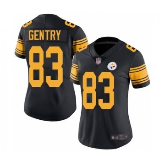 Women's Pittsburgh Steelers #83 Zach Gentry Limited Black Rush Vapor Untouchable Football Jersey - Ujersey