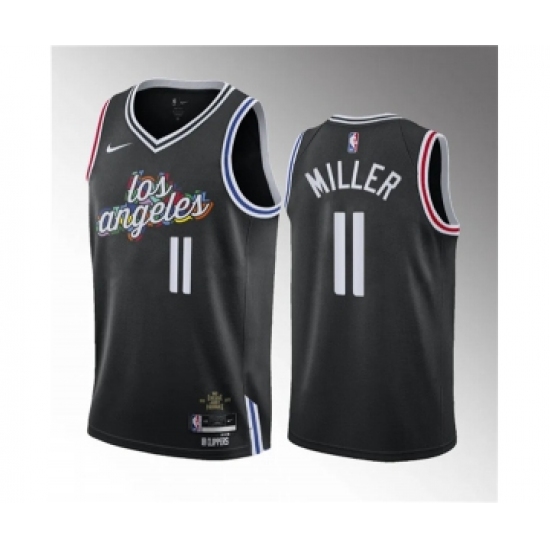 Men's Los Angeles Clippers #11 Jordan Miller Black 2023 Draft City Edition Stitched Jersey
