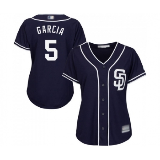 Women's San Diego Padres #5 Greg Garcia Replica Navy Blue Alternate 1 Cool Base Baseball Jersey - Ujersey