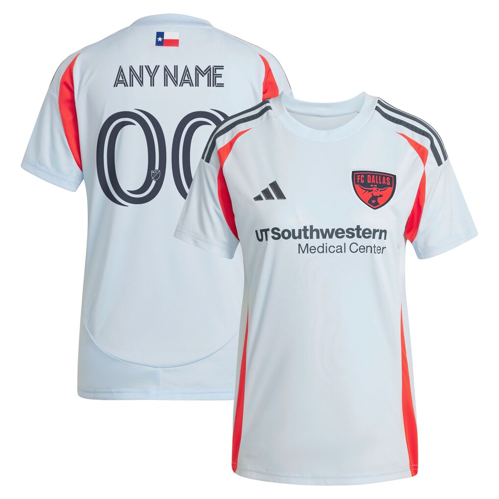 Women's FC Dallas adidas Light Blue 2025 The Inferno Kit Replica Custom Jersey - Ujersey