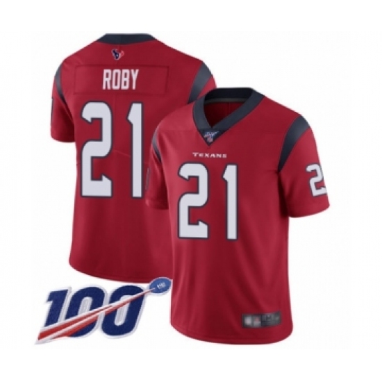 Men's Houston Texans #21 Bradley Roby Red Alternate Vapor Untouchable Limited Player 100th Season Football Jersey - Ujersey