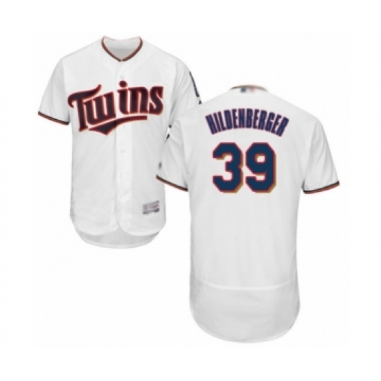 Men's Minnesota Twins #39 Trevor Hildenberger White Home Flex Base Authentic Collection Baseball Player Jersey