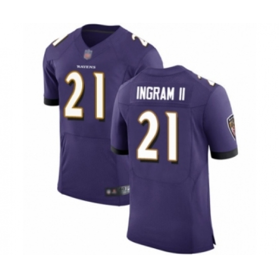Men's Baltimore Ravens #21 Mark Ingram II Purple Team Color Vapor Untouchable Elite Player Football Jersey - Ujersey