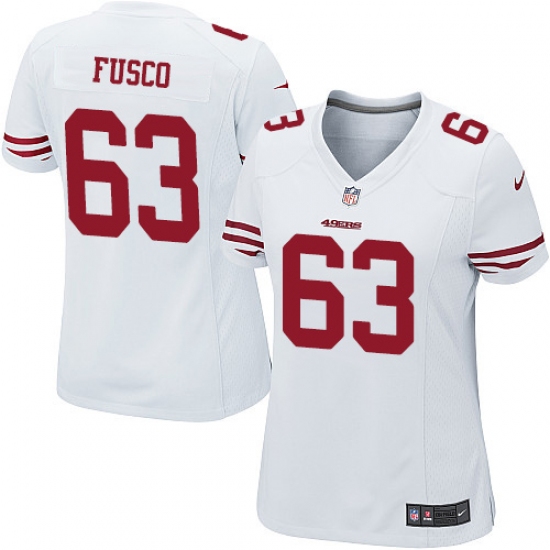 Women's Nike San Francisco 49ers #63 Brandon Fusco Game White NFL Jersey - Ujersey