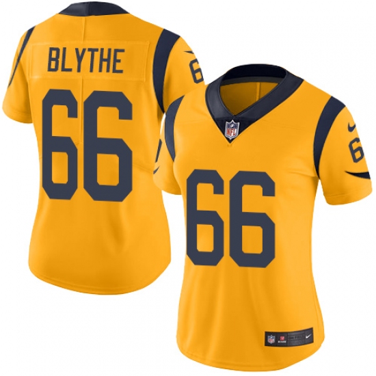 Women's Nike Los Angeles Rams #66 Austin Blythe Limited Gold Rush Vapor Untouchable NFL Jersey - Ujersey
