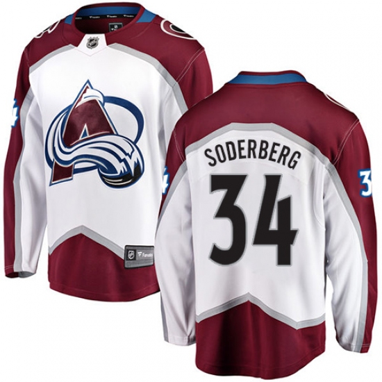 Men's Colorado Avalanche #34 Carl Soderberg Fanatics Branded White Away Breakaway NHL Jersey - Ujersey