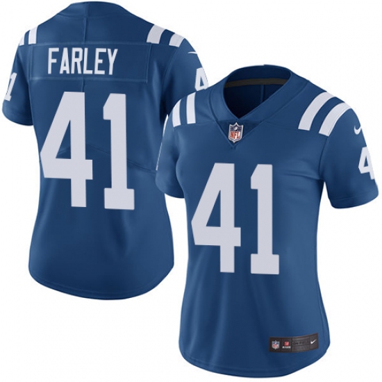 Women's Nike Indianapolis Colts #41 Matthias Farley Royal Blue Team Color Vapor Untouchable Limited Player NFL Jersey - Ujersey