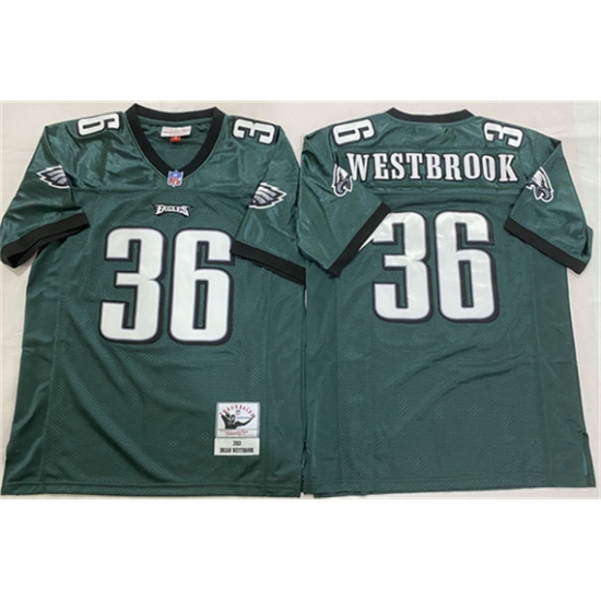 Men's Philadelphia Eagles #36 Brian Westbrook Green Throwback Football Stitched Jersey - Ujersey