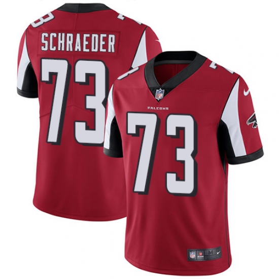 Men's Nike Atlanta Falcons #73 Ryan Schraeder Red Team Color Vapor Untouchable Limited Player NFL Jersey - Ujersey