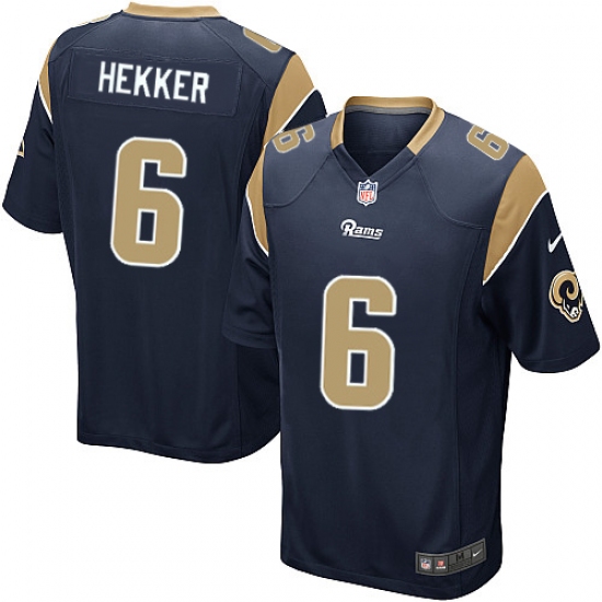 Men's Nike Los Angeles Rams #6 Johnny Hekker Game Navy Blue Team Color NFL Jersey - Ujersey