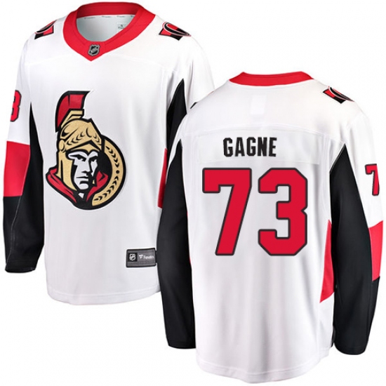 Men's Ottawa Senators #73 Gabriel Gagne Fanatics Branded White Away Breakaway NHL Jersey