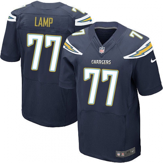 Men's Nike Los Angeles Chargers #77 Forrest Lamp Elite Navy Blue Team Color NFL Jersey - Ujersey
