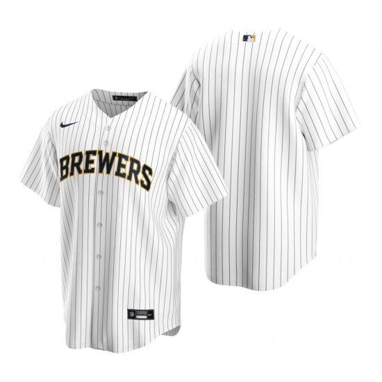 Men's Nike Milwaukee Brewers Blank White Alternate Stitched Baseball Jersey - Ujersey
