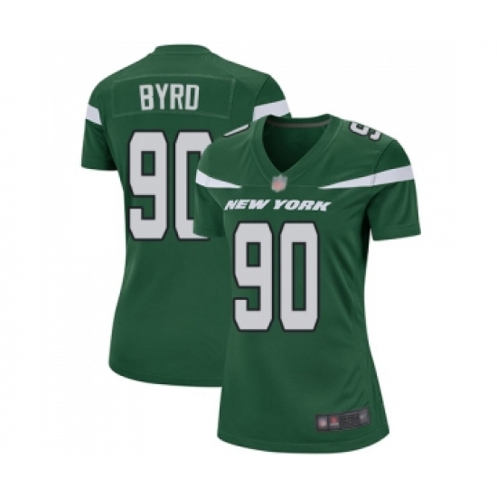 Women's New York Jets #90 Dennis Byrd Game Green Team Color Football Jersey - Ujersey