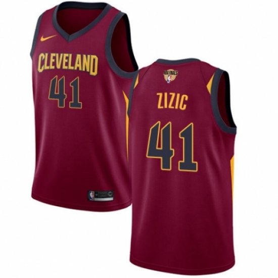 Men's Nike Cleveland Cavaliers #41 Ante Zizic Swingman Maroon 2018 NBA Finals Bound NBA Jersey - Icon Edition - Ujersey