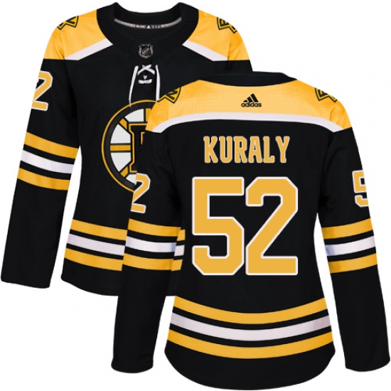 Women's Adidas Boston Bruins #52 Sean Kuraly Authentic Black Home NHL Jersey - Ujersey