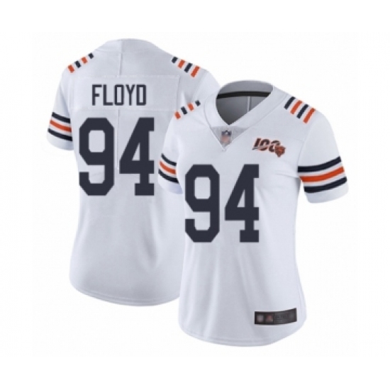 Women's Chicago Bears #94 Leonard Floyd White 100th Season Limited Football Jersey - Ujersey