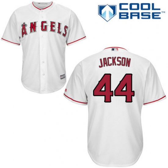 Youth Majestic Los Angeles Angels of Anaheim #44 Reggie Jackson Authentic White Home Cool Base MLB Jersey - Ujersey