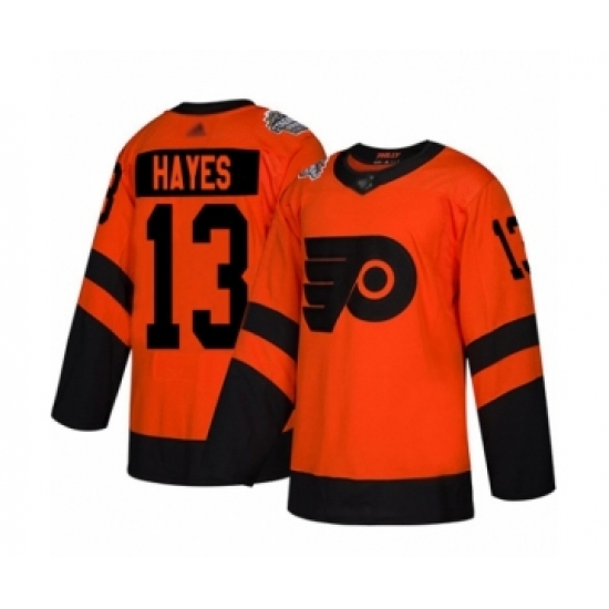 Men's Philadelphia Flyers #13 Kevin Hayes Authentic Orange 2019 Stadium Series Hockey Jersey - Ujersey