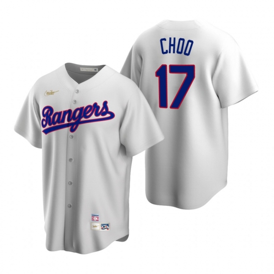 Men's Nike Texas Rangers #17 Shin-Soo Choo White Cooperstown Collection Home Stitched Baseball Jersey - Ujersey