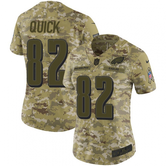 Women's Nike Philadelphia Eagles #82 Mike Quick Limited Camo 2018 Salute to Service NFL Jersey - Ujersey