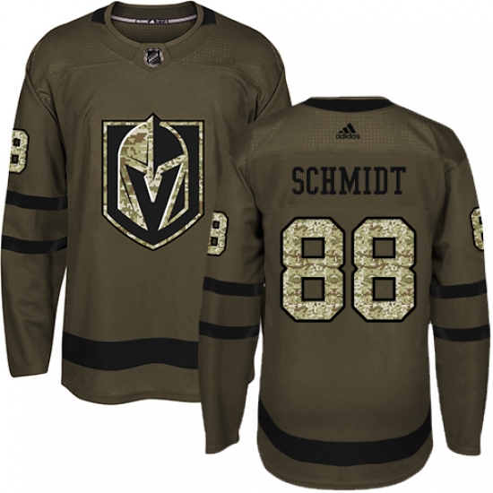 Youth Adidas Vegas Golden Knights #88 Nate Schmidt Authentic Green Salute to Service NHL Jersey - Ujersey