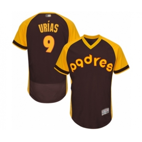 Men's San Diego Padres #9 Luis Urias Brown Alternate Cooperstown Authentic Collection Flex Base Baseball Player Jersey - Ujersey