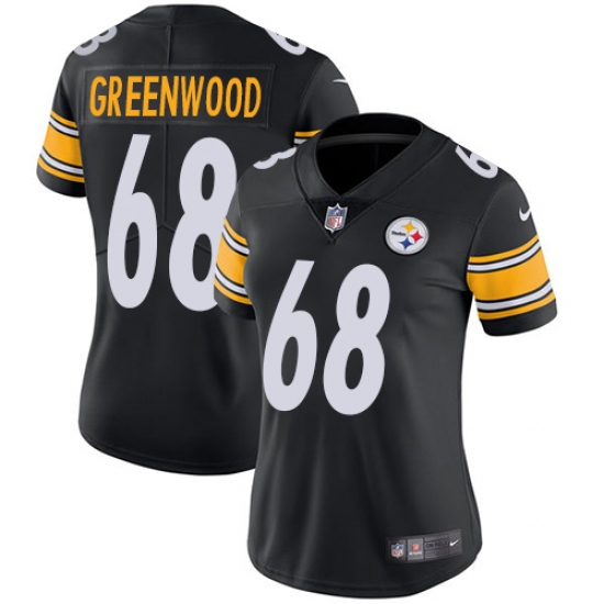 Women's Nike Pittsburgh Steelers #68 L.C. Greenwood Black Team Color Vapor Untouchable Limited Player NFL Jersey - Ujersey