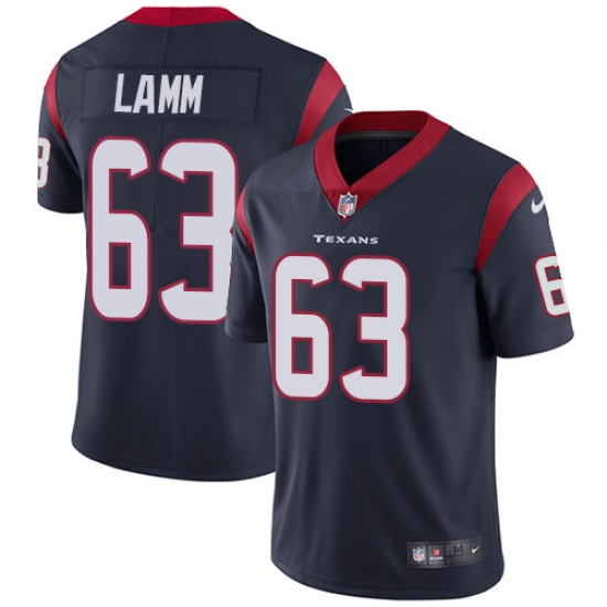Men's Nike Houston Texans #63 Kendall Lamm Navy Blue Team Color Vapor Untouchable Limited Player NFL Jersey - Ujersey
