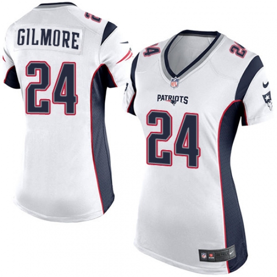 Women's Nike New England Patriots #24 Stephon Gilmore Game White NFL Jersey - Ujersey