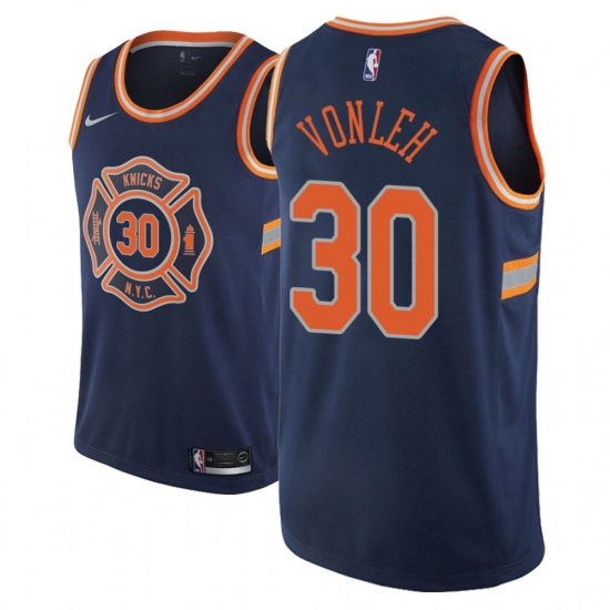 Men NBA 2018-19 New York Knicks #30 Noah Vonleh City Edition Navy Jersey