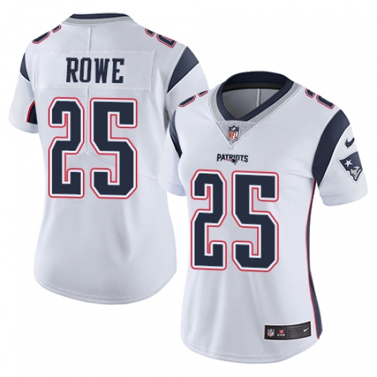 Women's Nike New England Patriots #25 Eric Rowe White Vapor Untouchable Limited Player NFL Jersey - Ujersey