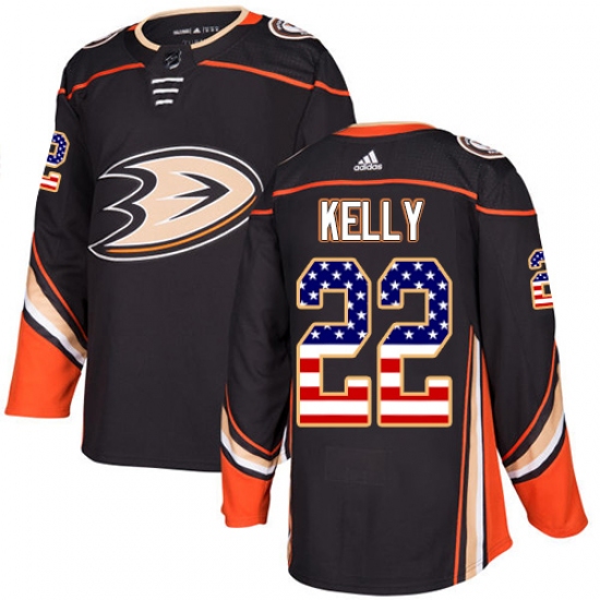Youth Adidas Anaheim Ducks #22 Chris Kelly Authentic Black USA Flag Fashion NHL Jersey - Ujersey