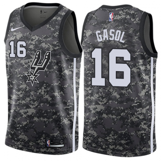 Youth Nike San Antonio Spurs #16 Pau Gasol Swingman Camo NBA Jersey - City Edition - Ujersey