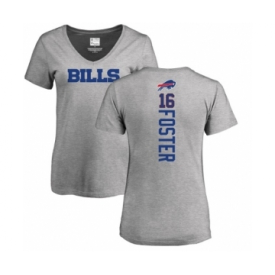 NFL Women's Nike Buffalo Bills #16 Robert Foster Ash Backer V-Neck T-Shirt - Ujersey