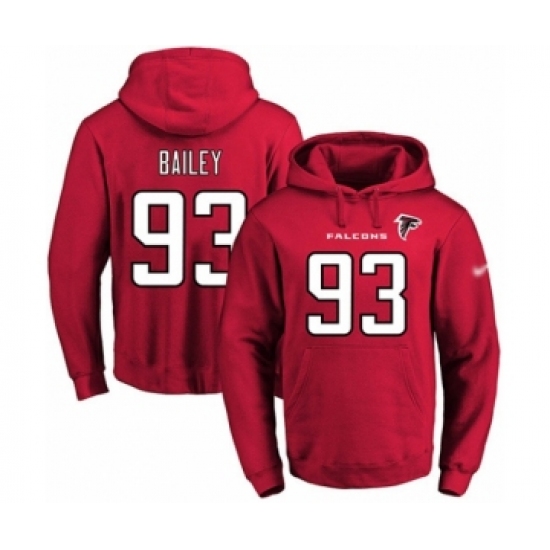 Football Men's Atlanta Falcons #93 Allen Bailey Red Name & Number Pullover Hoodie - Ujersey