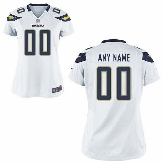 WomenÕs Los Angeles Chargers Nike White Custom Game Jersey - Ujersey