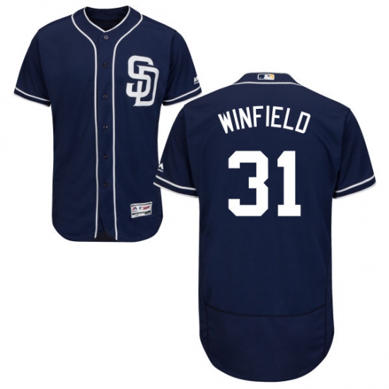 Men's Majestic San Diego Padres #31 Dave Winfield Navy Blue Alternate Flex Base Authentic Collection MLB Jersey - Ujersey