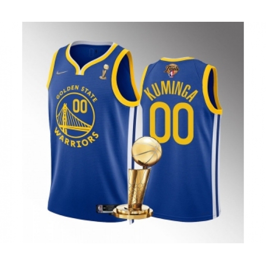 Men's Golden State Warriors #00 Jonathan Kuminga Royal 2022 NBA Finals Champions Stitched Jersey