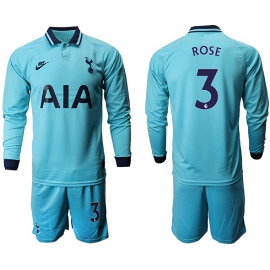 Tottenham Hotspur #3 Rose Third Long Sleeves Soccer Club Jersey