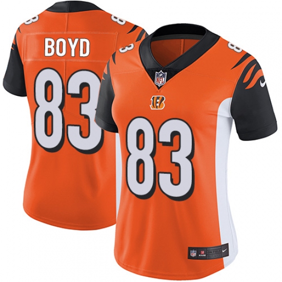 Women's Nike Cincinnati Bengals #83 Tyler Boyd Vapor Untouchable Limited Orange Alternate NFL Jersey