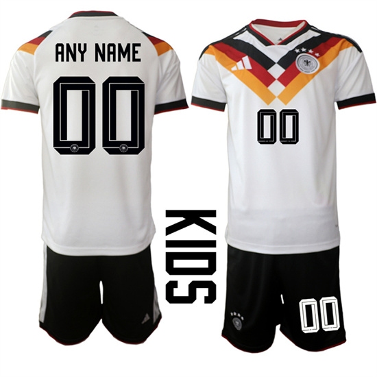 Youth Germany Custom Any Name And Number Team FIFA x World Cup 2026 Home White On Field Kids Jersey - Ujersey