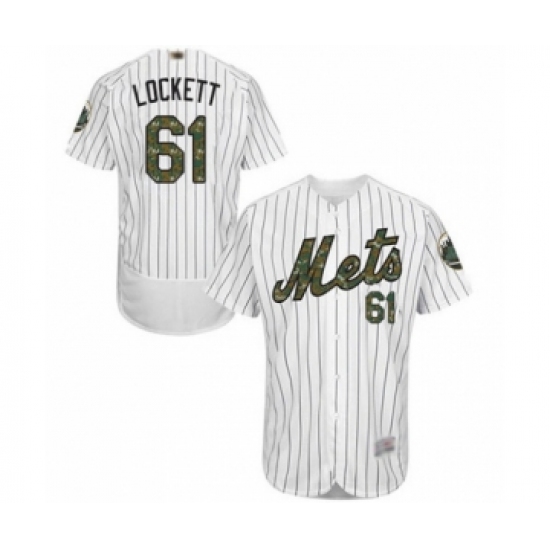 Men's New York Mets #61 Walker Lockett Authentic White 2016 Memorial Day Fashion Flex Base Baseball Player Jersey - Ujersey