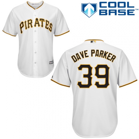 Men's Majestic Pittsburgh Pirates #39 Dave Parker Replica White Home Cool Base MLB Jersey - Ujersey