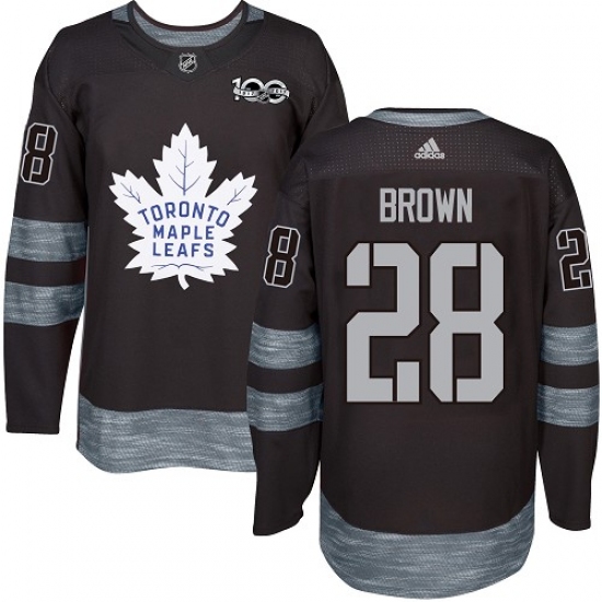 Men's Adidas Toronto Maple Leafs #28 Connor Brown Authentic Black 1917-2017 100th Anniversary NHL Jersey - Ujersey