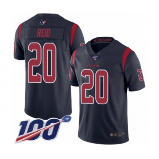 Men's Houston Texans #20 Justin Reid Limited Navy Blue Rush Vapor Untouchable 100th Season Football Jersey